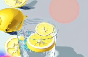 drinking water with lemon